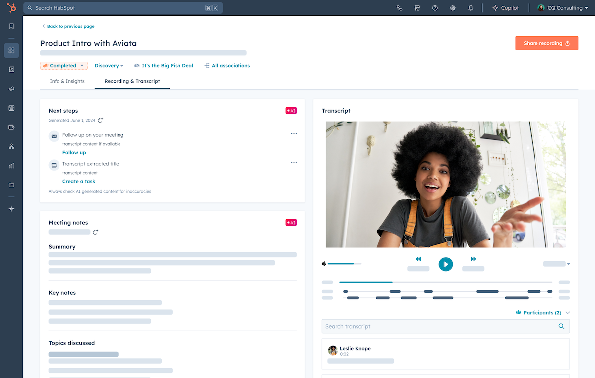 HubSpot: AI Email Suggestions + Meeting Booking